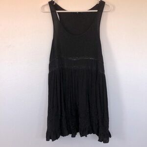 Black Lace Ruffle Sun Dress
